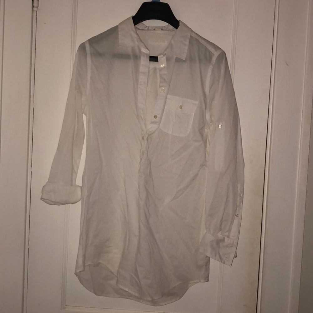J.Crew Longline Half Button Shirt